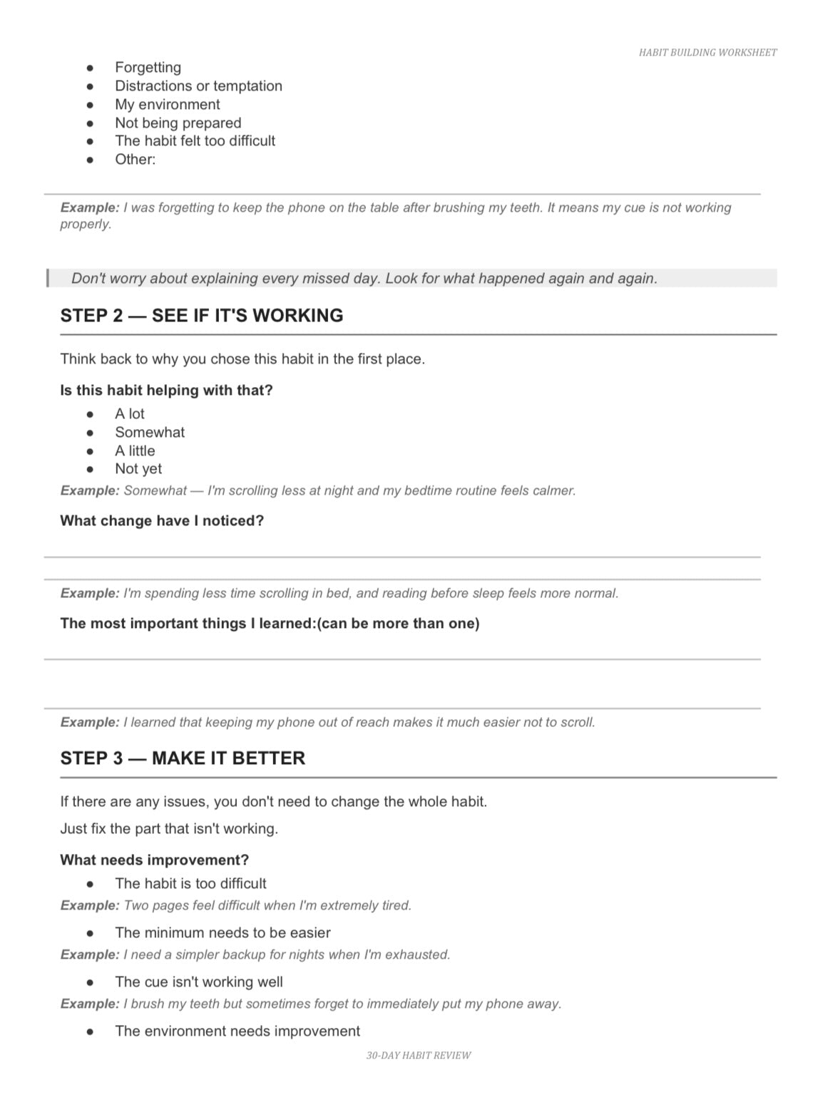 Review And Adjust Your Habit