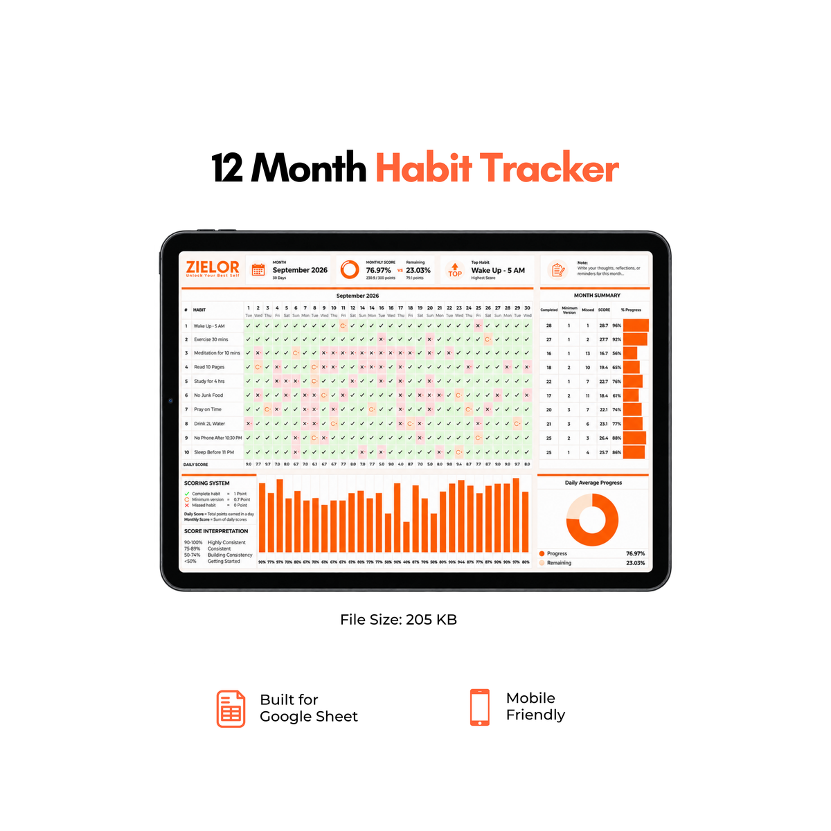 12 Month Advanced Habit Tracker